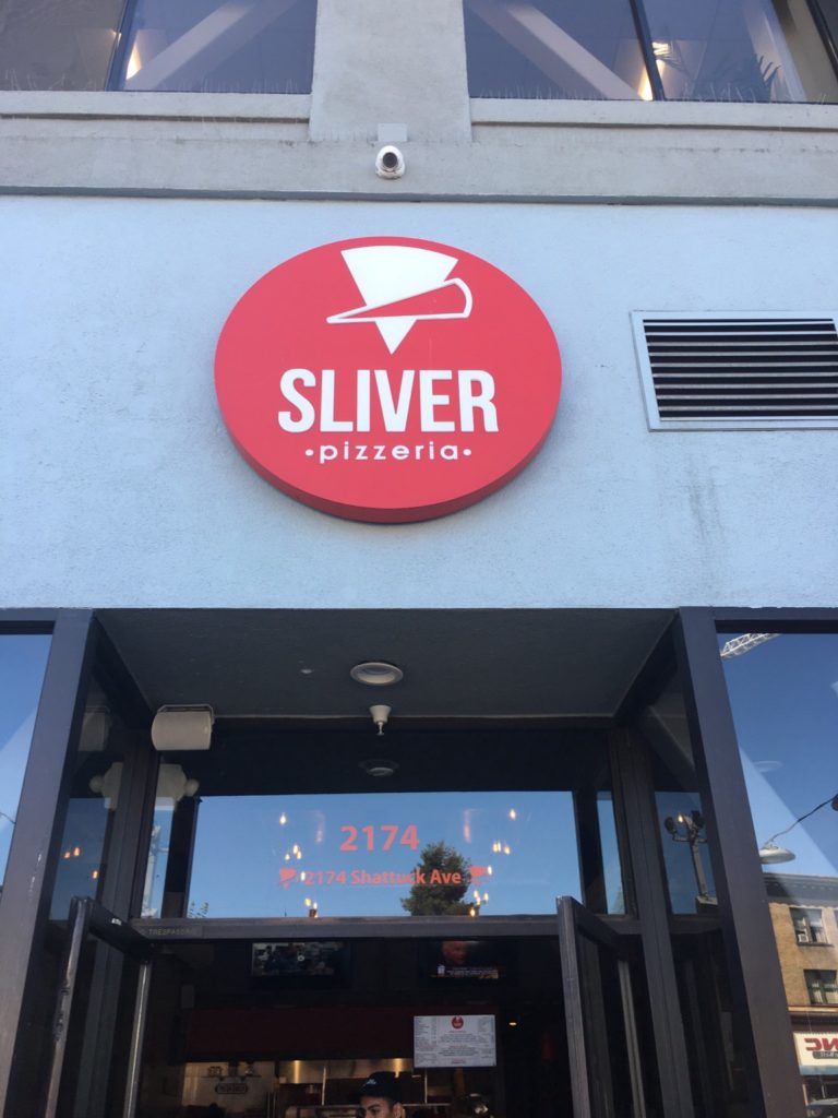Downtown Berkeley Sliver Pizzeria offers only vegetarian pizzas with a rotating daily menu.