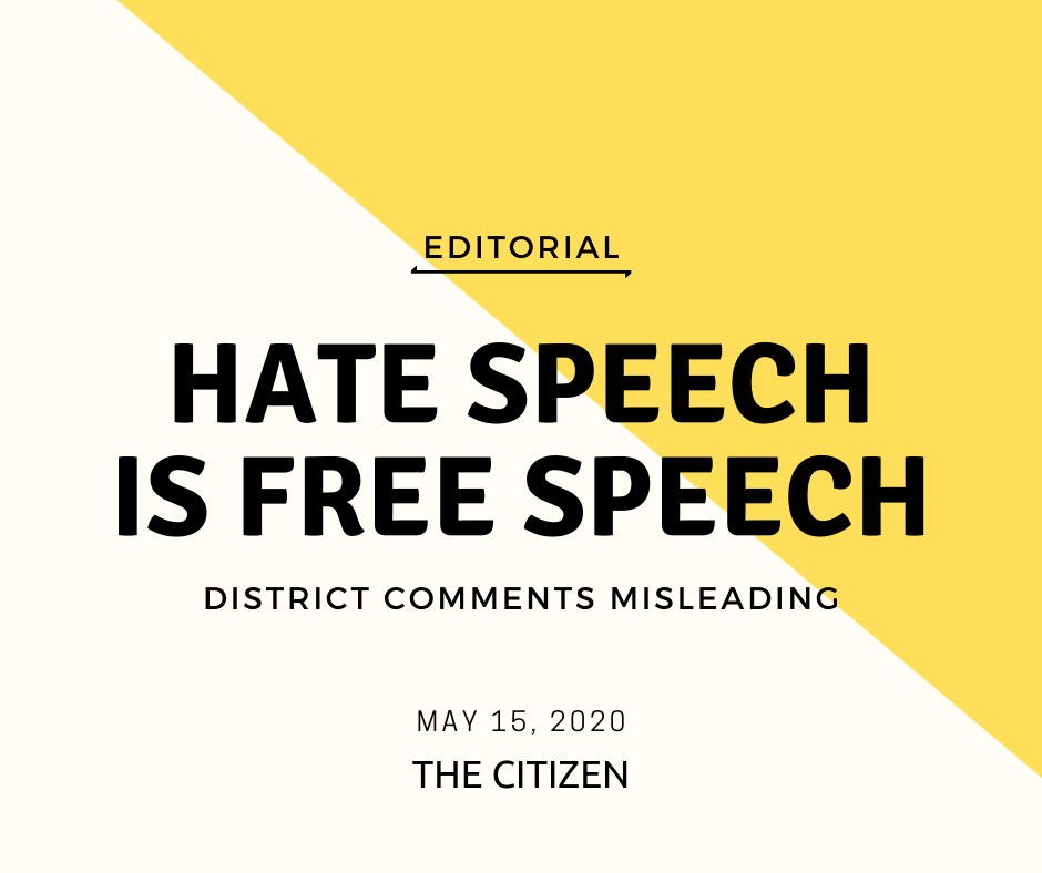 Hate speech is free speech, whether we like it or not
