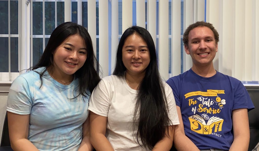 Quynh Diem Bui Ngyuen, Phuc Bui Diem Nguyen, and Amiri Taylor smile together on Wednesday, May 30, 2020. (Photo courtesy of Quynh Diem Bui Ngyuen)