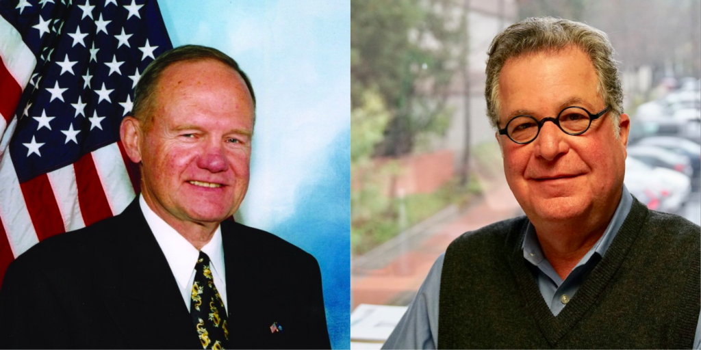 Bill Withrow, left, has served on the Peralta Community College District Board of Trustees for the last 15 years. His opponent, Jeff Heyman, is a former Peralta employee and is the first person to challenge Withrow for the Area 1 seat since Withrows debut at Peralta in 2004. (billwithrow4trustee.com and heyman4students.com)