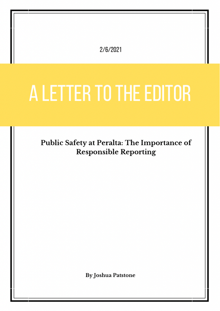 Public Safety at Peralta: The Importance of Responsible Reporting 