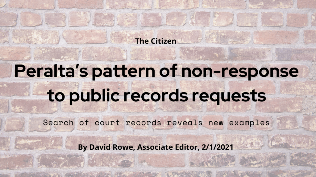 Peralta’s pattern of non-response to public records requests