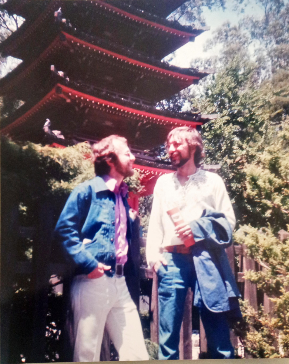 Brougham (left) and Warren (right) at the Japanese Tea Garden in SF, circa 1975. (Photo courtesy of Tom Brougham)
