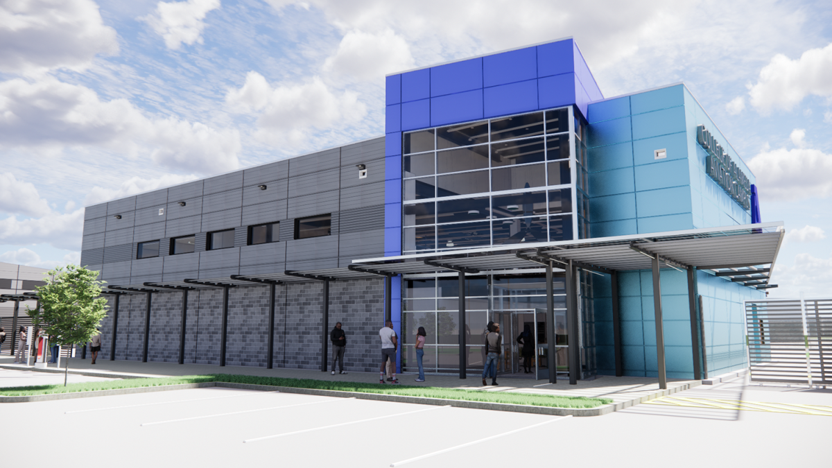 A PCCD board meeting held during spring break included 'really good news' for the funding of retiree benefits, as well as the approval of $1.36 million for the new Laney Tower elevators.   Pictured: New designs for CoA's revamped aviation facility, which were approved by the board. (Source: AE3 Partners)