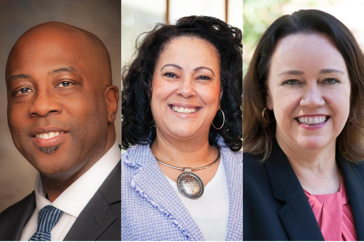 The search for a permanent president of the College of Alameda is down to three candidates. William “Terry” Brown (left), Melanie Dixon (middle), and Rebecca “Becky” Opsata will respond to community questions at public forums on Thursday. (Photo courtesy: PCCD)