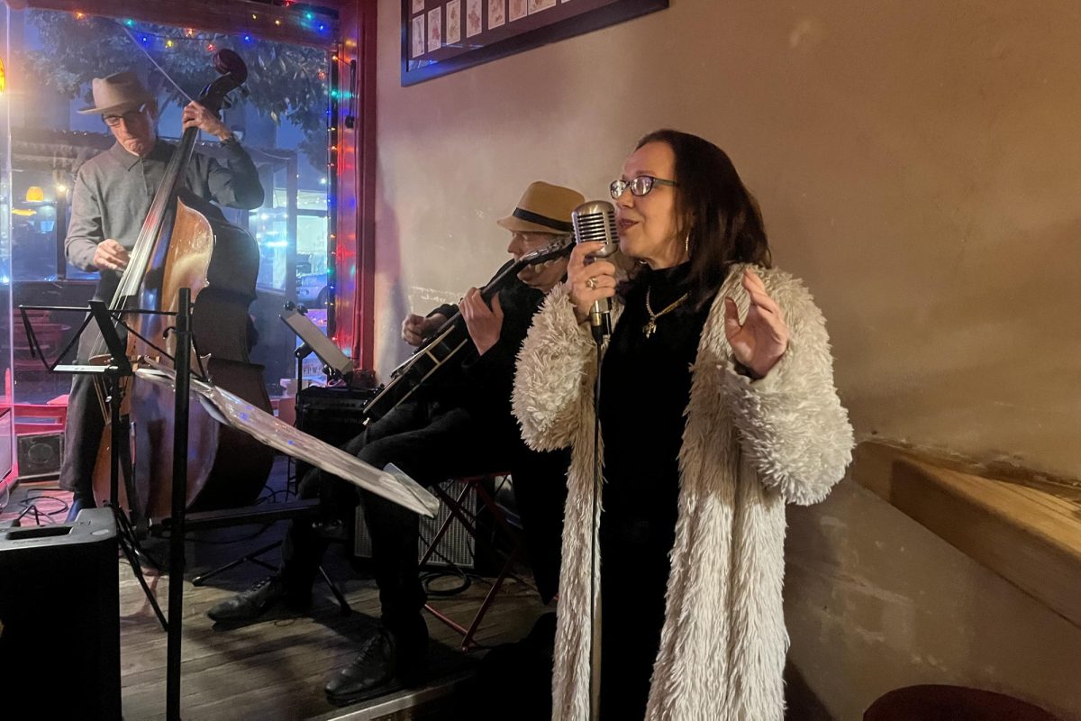 Alexandra Tejeda Rieloff performs with her band at Etcetera Wine Bar in San Francisco, CA., on April 15, 2025.