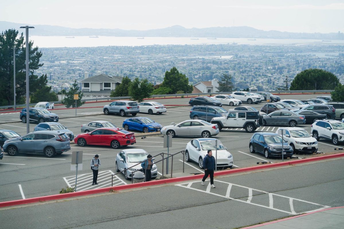A skyline view of the Bay Area from the Merritt College parking lot in Oakland, CA on April 13, 2026.